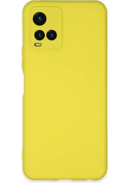 Happycase Vivo Y21S Kılıf Nano Içi Kadife  Silikon - Sarı