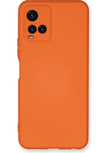 Happycase Vivo Y21S Kılıf Nano Içi Kadife  Silikon - Turuncu