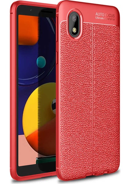 Samsung Galaxy A01 Core Kılıf Ultra Korumalı Deri Desenli Lüx Niss Silikon Kılıf