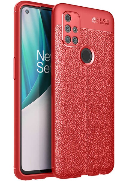 Oneplus Nord N10 Kılıf Ultra Korumalı Deri Desenli Lüx Niss Silikon Kılıf + Cam Ekran Koruyucu