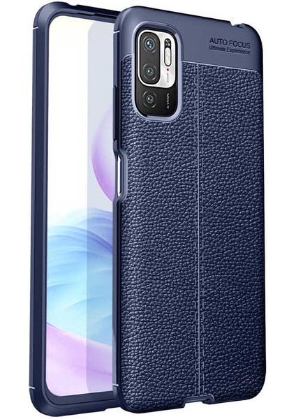 Xiaomi Poco M3 Pro Kılıf Ultra Korumalı Deri Desenli Lüx Niss Silikon Kılıf + Nano Ekran Koruyucu