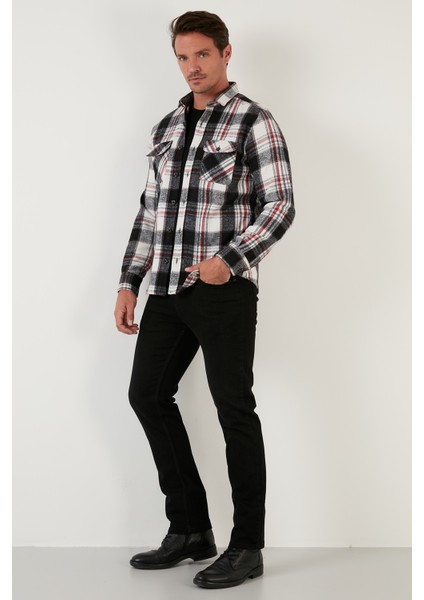 Regular Fit Çift Cepli Oduncu Ekose Uzun Kollu Gömlek Erkek Gömlek CF23W114654