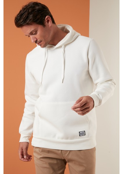 Slim Fit Kapüşonlu Kanguru Cepli İçi Tüylü Yumuşak Şardonlu Sweat Erkek SWEAT 5905281