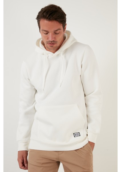 Slim Fit Kapüşonlu Kanguru Cepli İçi Tüylü Yumuşak Şardonlu Sweat Erkek SWEAT 5905281