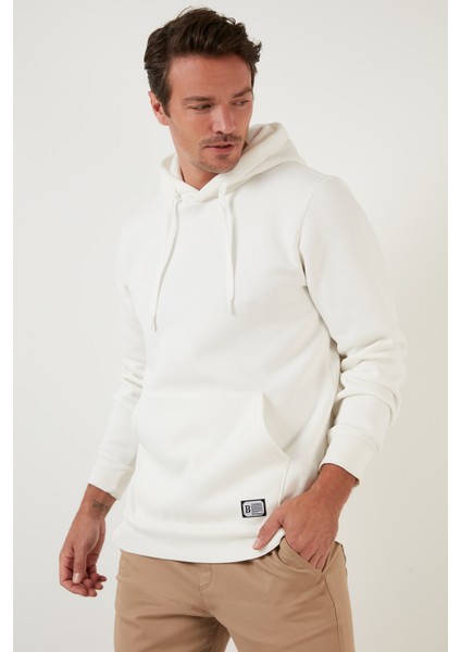 Slim Fit Kapüşonlu Kanguru Cepli İçi Tüylü Yumuşak Şardonlu Sweat Erkek SWEAT 5905281