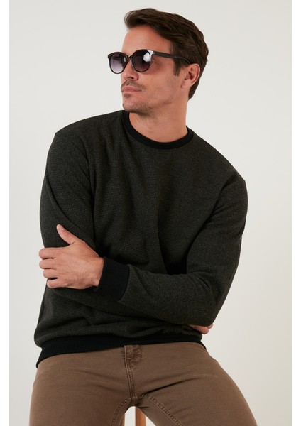 Slim Fit Bisiklet Yaka Pamuklu Kazak Erkek Kazak 456201