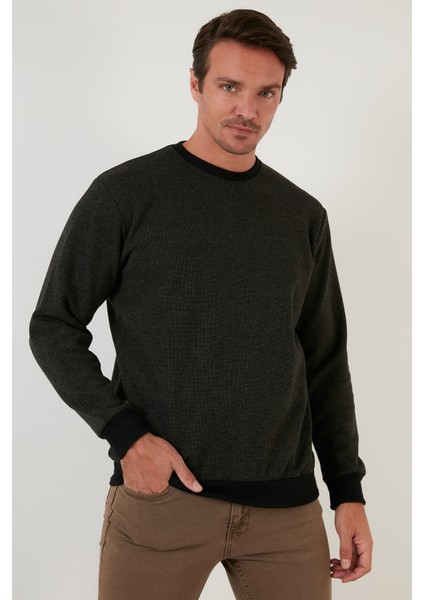 Slim Fit Bisiklet Yaka Pamuklu Kazak Erkek Kazak 456201