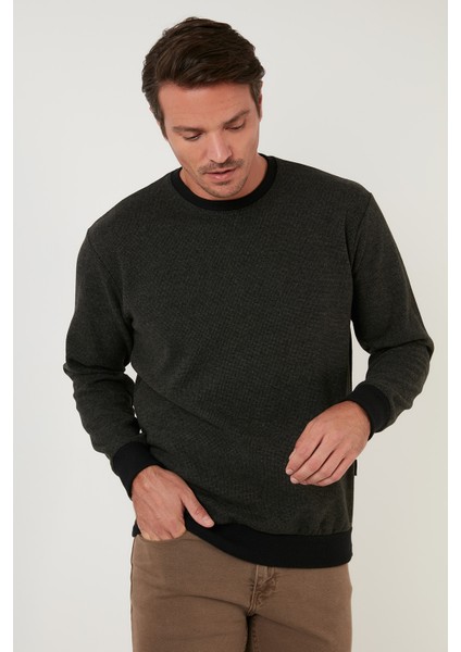 Slim Fit Bisiklet Yaka Pamuklu Kazak Erkek Kazak 456201