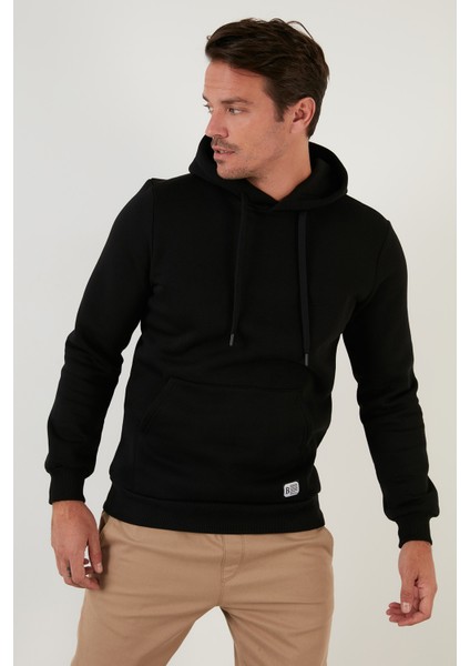 Slim Fit Kapüşonlu Kanguru Cepli İçi Tüylü Yumuşak Şardonlu Sweat Erkek SWEAT 5905281 fiyatları