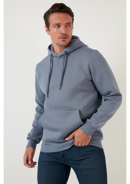 Slim Fit Kapüşonlu Kanguru Cepli İçi Tüylü Yumuşak Şardonlu Sweat Erkek SWEAT 5905281 modelleri