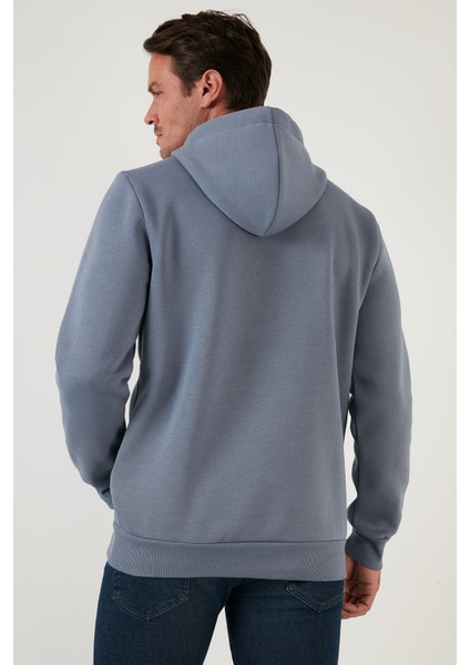 Slim Fit Kapüşonlu Kanguru Cepli İçi Tüylü Yumuşak Şardonlu Sweat Erkek SWEAT 5905281 indirimleri