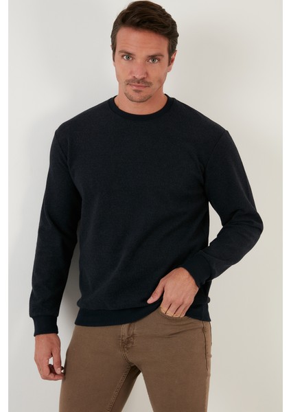 Slim Fit Bisiklet Yaka Pamuklu Kazak Erkek Kazak 456201 fiyatları
