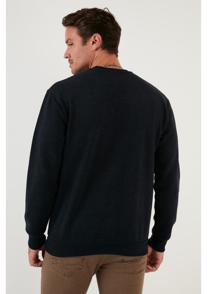 Slim Fit Bisiklet Yaka Pamuklu Kazak Erkek Kazak 456201 indirimleri