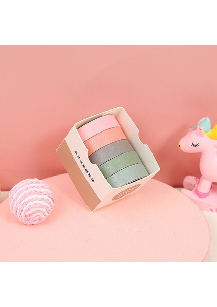 5 Adet/set Morandi Washi Bant Seti - Çok Renkli (Yurt Dışından)