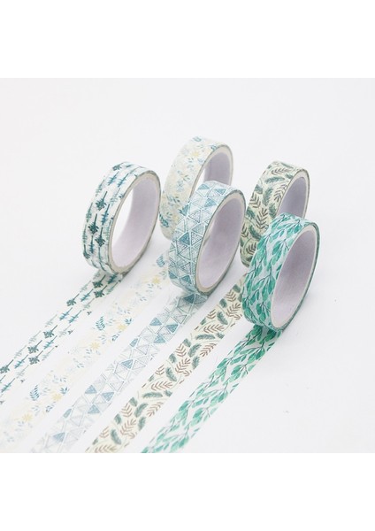 4 Adet/set Retro Geometri Washi Bant Seti - Çok Renkli (Yurt Dışından)