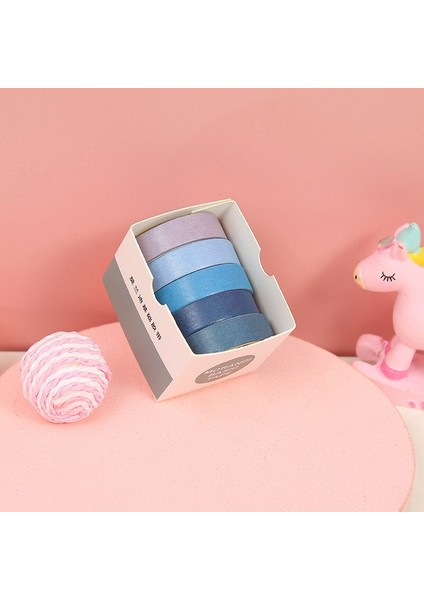 5 Adet/set Morandi Washi Bant Seti - Çok Renkli (Yurt Dışından)