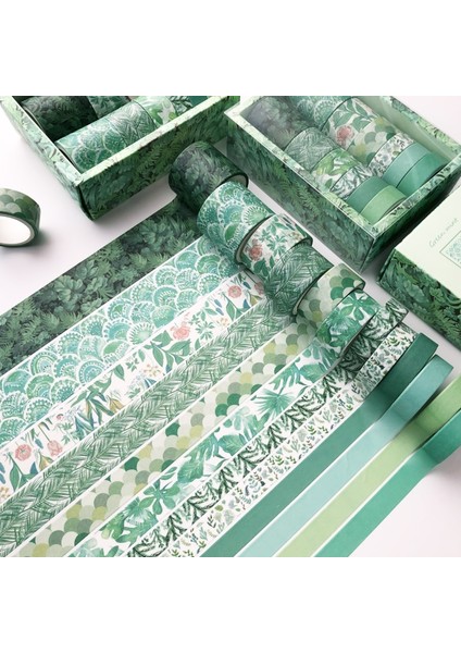 12 Adet/set Washi Dekoratif Yapışkan Maskeleme Bandı - Çok Renkli (Yurt Dışından)