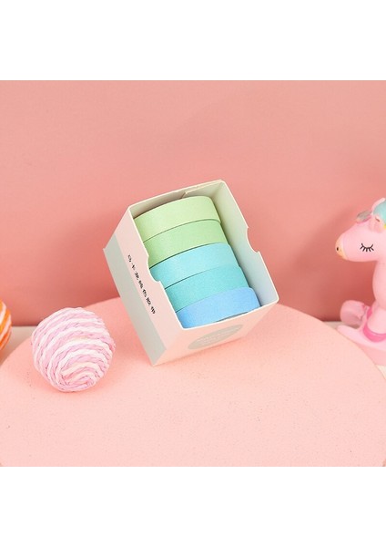 5 Adet/set Morandi Washi Bant Seti - Çok Renkli (Yurt Dışından)