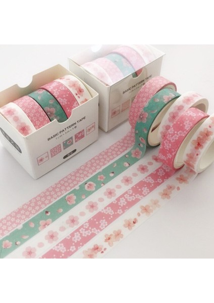 5 Adet/set Baskı Washi Bant Seti - Çok Renkli (Yurt Dışından)