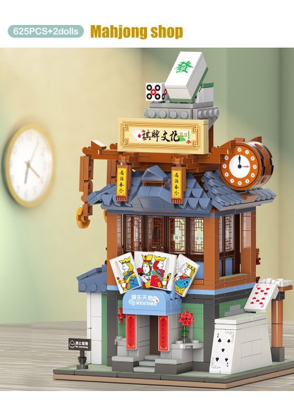 Mini Şehir Chinesestreet Görünüm Modeli Yapı Taşları Ev Heykelcik Eğitim Moc Tuğla Oyuncaklar Çocuklar Için Hediyeler (Yurt Dışından)