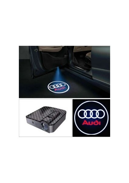 Audi Mesafe Sensörlü Kapı Altı Logo