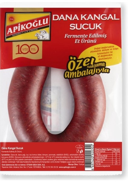 Apikoglu Dana Fermente Sucuk 280G 3lü