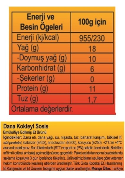 Dana Kokteyl Sosis 220 gr