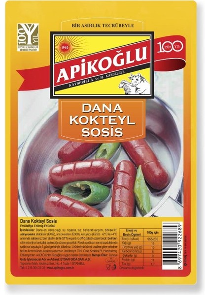 Dana Kokteyl Sosis 220 gr 3'lü Paket