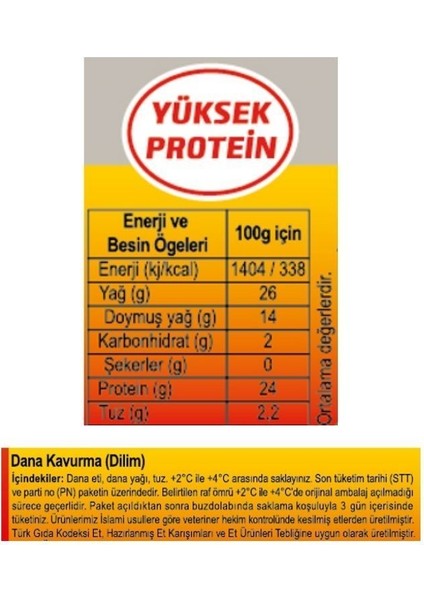 Siniri Alınmış Dilim Kavurma 100 gr 2'li Paket