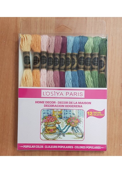 Muline Ip - 12 Adet Çileden Oluşan Kanaviçe Ip Seti - ( Pembe Kutu )