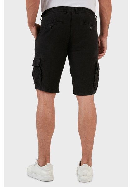 Belden Bağlamalı Cepli Regular Fit % 100 Keten Short Erkek Short 630JURIŞORT