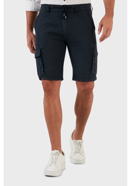 Belden Bağlamalı Cepli Regular Fit % 100 Keten Short Erkek Short 630JURIŞORT modelleri