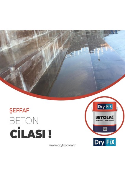 Betolac Poliüretan Esaslı Parlak Beton Cilası 4 Kg Şeffaf Uv Dayanımlı