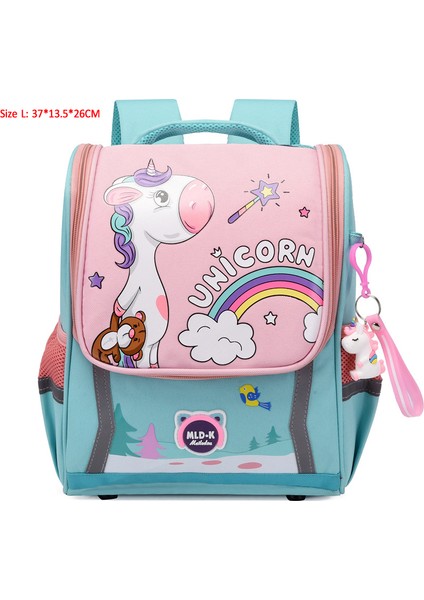 Çocuk Sevimli Karikatür Uzay Anaokulu Çantası - Yeşil/pembe (Yurt Dışından)