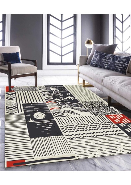 Renkli Halılar Yıkanabilir Dijital Baskı Modern Dekoratif Kaymaz Tabanlı Salon Halısı Mutfak Halısı Yolluk