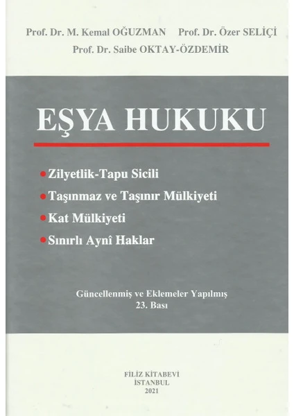 Eşya Hukuku 23. Baskı