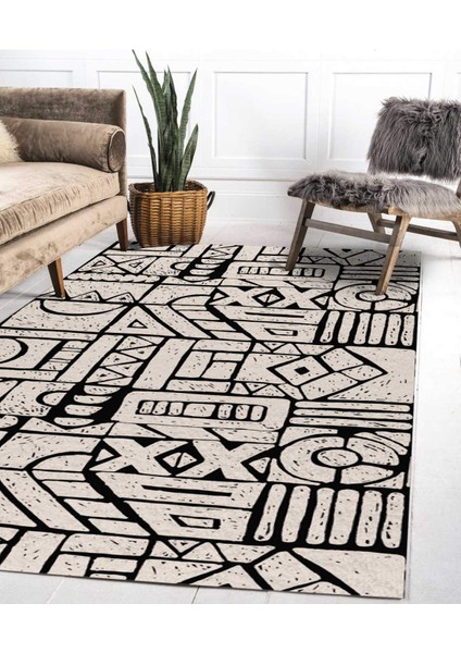 Renkli Halılar Yıkanabilir Dijital Baskı Modern Dekoratif Kaymaz Tabanlı Salon Halısı Mutfak Halısı Yolluk