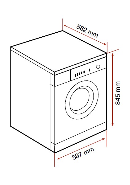 TK3 1490 Solo 1400 Devir 9 kg Yıkama/ 6 kg Kurutmalı Çamaşır Makinesi