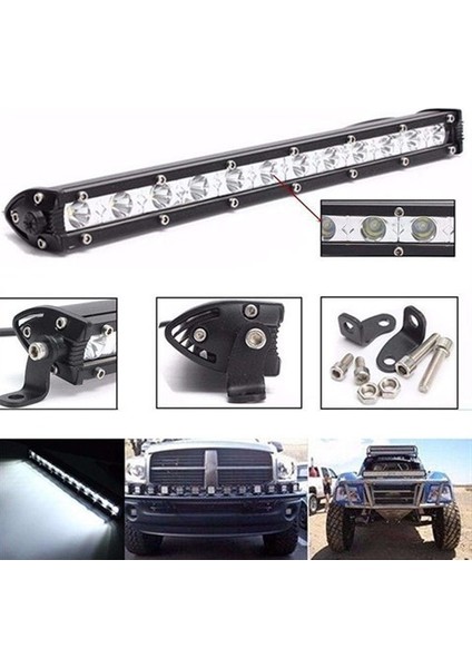 NKT GROUP Off Road Tek Sıra LED Bar Düz 33 cm 36W 12 Ledli