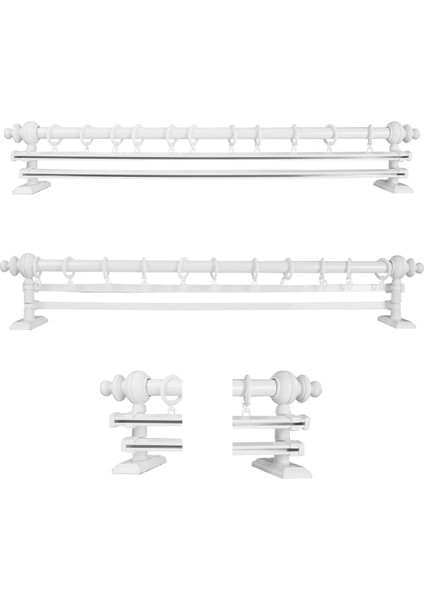 Çift Raylı Rustik Perde Ahşap Aksesuarları