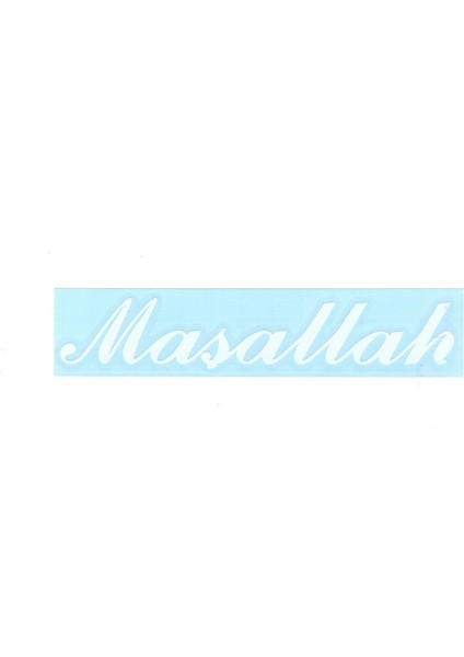 Maşallah Sticker Beyaz Yazı Sticker 13.5 x 3 cm