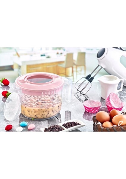 2500ML Kapaklı Mikser Kabı (Kaymaz Ayaklı)