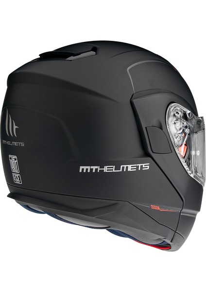 Mt Helmets Kask mt Atom Sv Solid A1 Matt Siyah Çene Açılır