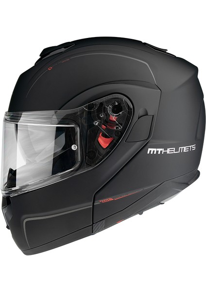 Mt Helmets Kask mt Atom Sv Solid A1 Matt Siyah Çene Açılır