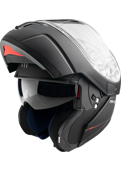 Kask mt Atom Sv Solid A1 Matt Siyah Çene Açılır