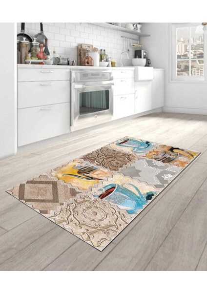 Renkli Halılar Yıkanabilir Dijital Baskı Modern Dekoratif Kaymaz Tabanlı Salon Halısı Mutfak Halısı Yolluk