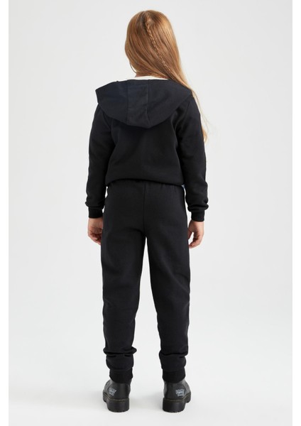 Kız Çocuk Siyah Jogger Standart Fit Okul Eşofman Altı Y1078A622AU