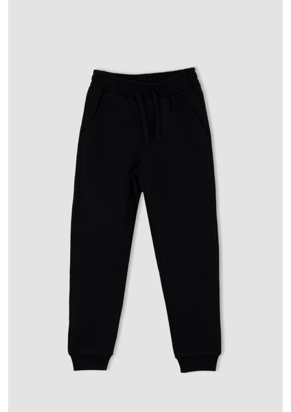Kız Çocuk Siyah Jogger Standart Fit Okul Eşofman Altı Y1078A622AU