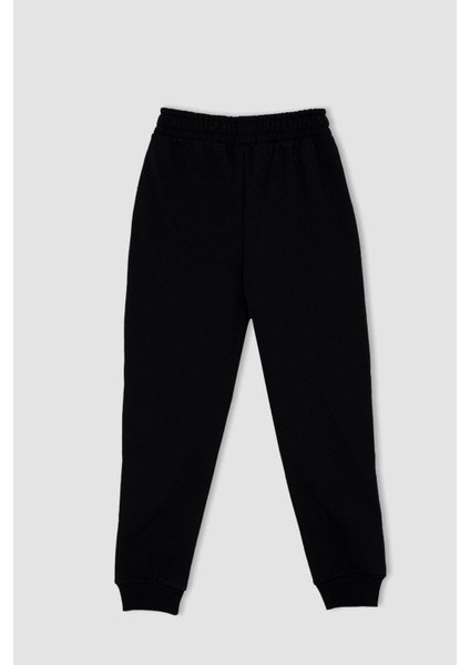 Kız Çocuk Siyah Jogger Standart Fit Okul Eşofman Altı Y1078A622AU