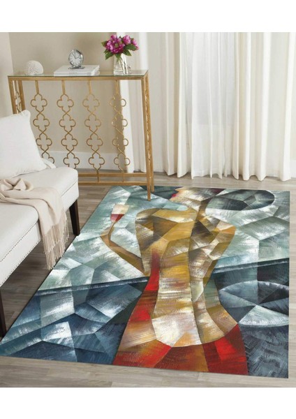 Renkli Halılar Yıkanabilir Dijital Baskı Modern Dekoratif Kaymaz Tabanlı Salon Halısı Mutfak Halısı Yolluk